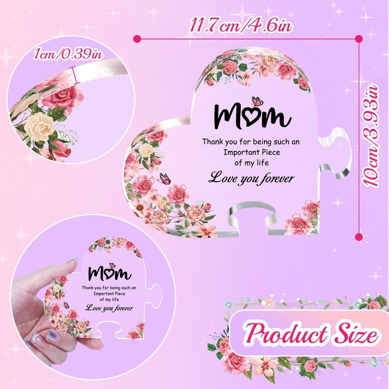 Acrylic Keepsake, Shaped Gift for Mom, Mother's Day, Birthday, Wedding,