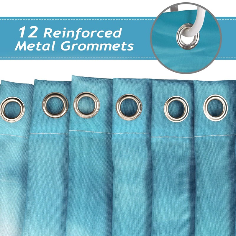 Bonhause Beach Shower Curtain – Teal Blue Ocean Waves Coastal