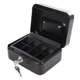 Silverline 795764 Metal Cash and Valuables Box Keyed 165 x 128 x 80 mm , Black