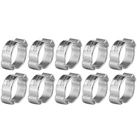 10pcs Adjustable Worm Gear Hose Clamps Zinc Plated Stainless Steel Two-ear Worm Drive Clips 5-23mm for Fule Petrol Pipe Tube(13-15Mm)