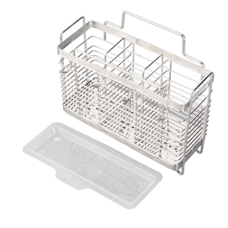 Wall Mounted Chopsticks Cage Stainless Steel Multifunctional Utensil Drying Rack