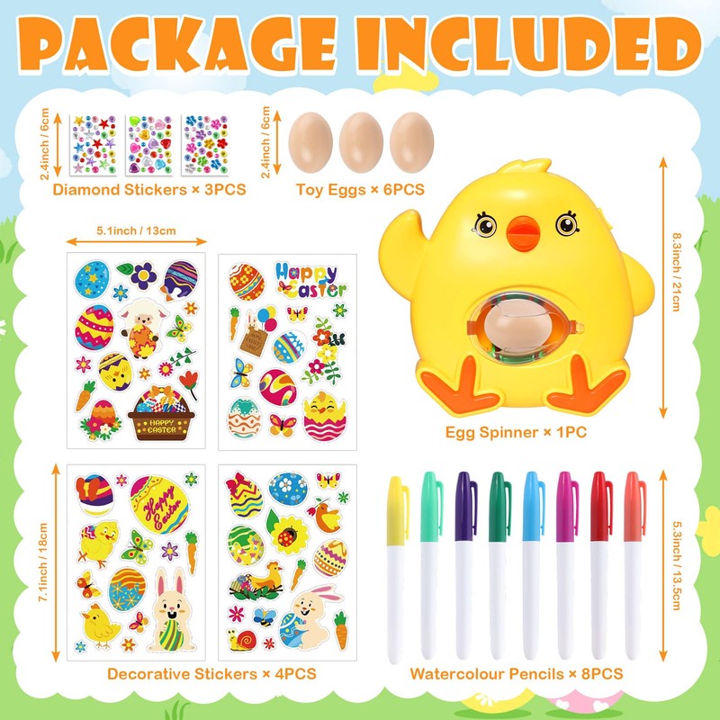 Angenster Easter Egg Decorator Kit, Bunny Egg Spinner Decorating Machine
