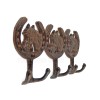 Cast Iron Horses Horseshoes Wall Hook Rack Key Towel Coat