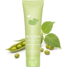 Espuma Limpiadora Equilibradora de pH con Frijol Mungo - Limpiador Facial Diario Suave para Piel Sensible, Limpieza Profunda de Poros, Elimina Impurezas y Exceso de Sebo, Calma e Hidrata, No Reseca, Sensación Refrescante