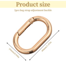 2 Pcs Gold Spring O Ring Clip for Purse Gold Key Ring for Keychain Bag Strap Oval Snap Clip Round Buckle Key Hook Purse Strap Extender Clips for Bags Purses Handbags Crafts