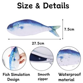 ORGYAML 1 x Novelty Fish Pencil Case Fish Shaped Pencil Case Fish Funny Pencil Case Gifts for School Classroom