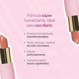 TEIA COSMETICOS Labial cremoso en barra humectante de ingredientes naturales - 4.5 g (Tono Rosa intenso)