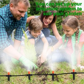 zycBernoi 75FT Garden Irrigation System Kit, Greenhouse Watering System, Garden Watering System with 1/4" Tubing and Misting Nozzles, Quick Connector Design Automatic Irrigation System