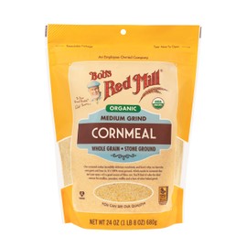 Bob's Red Mill Organic Medium Grind Cornmeal, 24oz (Pack of 4) - Non GMO, Whole Grain, Vegan, Kosher