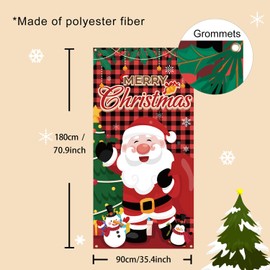 Merry Christmas Banner for Christmas Decorations, Christmas Background Hanging Decor for Christmas Party Supplies (Style B)