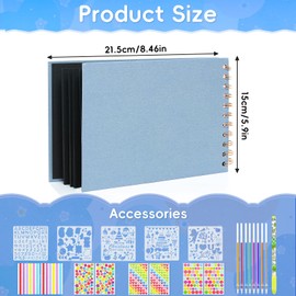 DIY Photo Album, 60 Pages Black Blank Scrapbook, 21.5 x 15 cm Photo Albums, Sticking Scrapbook Album, DIY Photo Album for Baby and Valentine's Day, Birthday Gift (Purple)