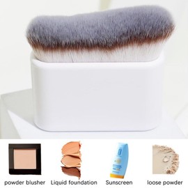 COSHINE Big Self Tanning Blend Brush, Professional Self Tanner, Kabuki, Powder, Foundation, Blusher, Shadow, Bronzer, Face and Body Makeup Brush (WHITE)