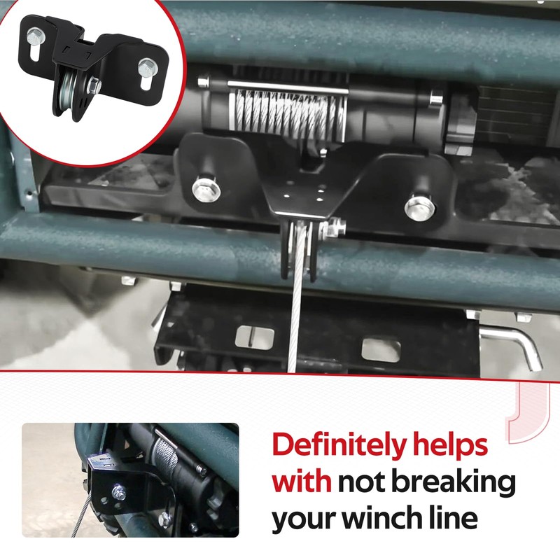 JAVIK Fairlead Plow Pulley Cable Winch Plow Mount for Standard