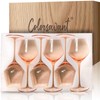 Colorsavant Peach Color Wine Glasses Set 6-16oz Blush Pink Wine