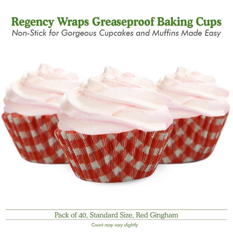 Regency Wraps Greaseproof Professional Grade Baking Cups, Pack of 40,