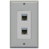 RiteAV CAT 6A 2 Port Shielded Cat6a Wall Plate 1