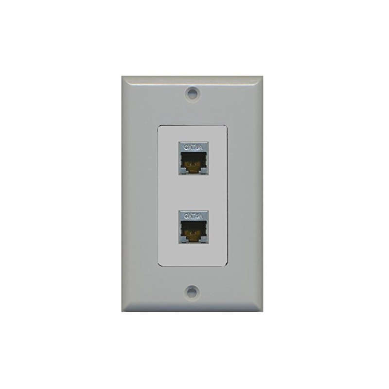 RiteAV CAT 6A 2 Port Shielded Cat6a Wall Plate 1