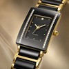 XV12 Rectangular Ceramic Quartz Watch – Black & Gold Date