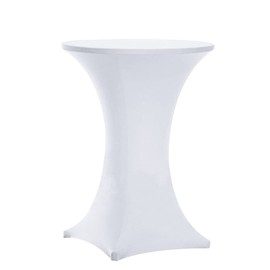 Tina's 24x43 Cocktail Spandex Stretch Square Corners Tablecloth (24x43, 2pc White)