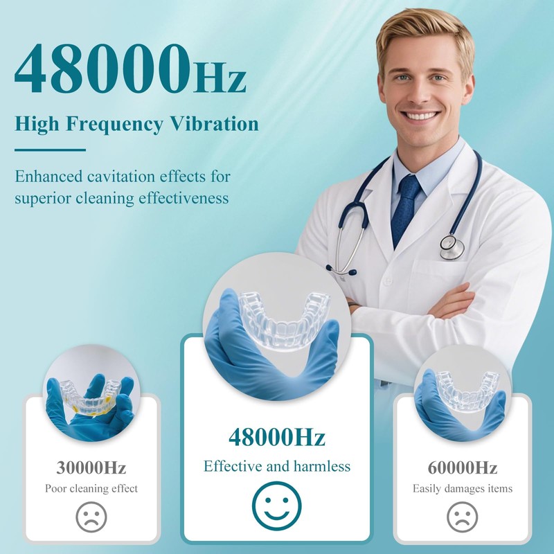 Minthouz Ultrasonic Retainer Cleaner Machine, Dental Pod for Denture, Mouth