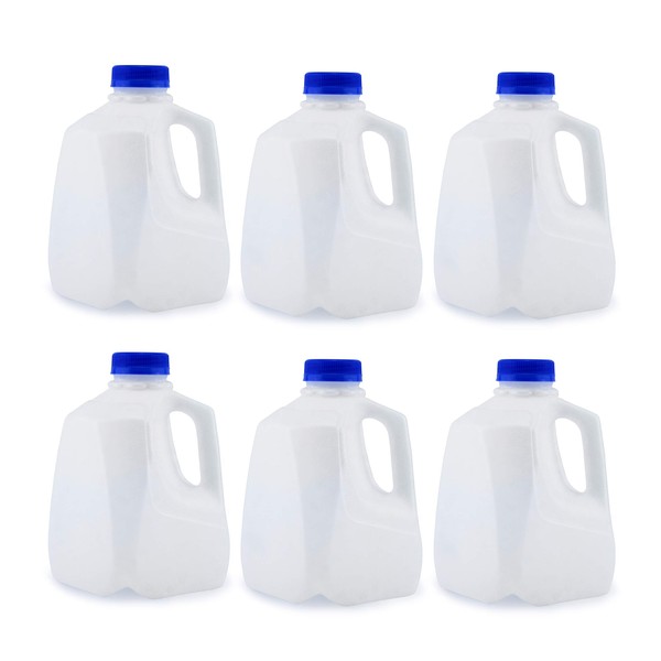 Cornucopia Brands 32oz Plastic Jugs (6-Pack); 1-Quart / 32-Ounce Bottles with Caps for Juice, Water, Sports and Protein Drinks and Milk, BPA-Free