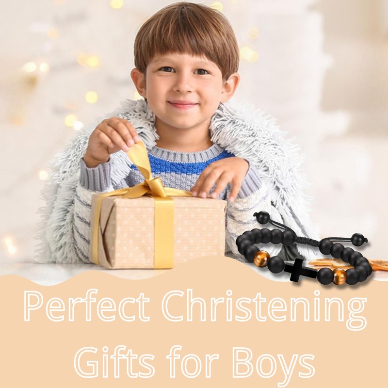 LynixTrade Cross Bracelet Gifts for Boys Confirmation Christening Baptism Gift