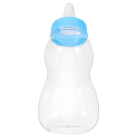 ibasenice Plastic Baby Bottle Bank,Blue Fillable Baby Shower Bank, Plastic Jumbo Baby Favor Bottle Centerpiece for Shower