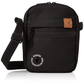 Kangol Shoulder Bag, Leather Tag, Vertical, Black