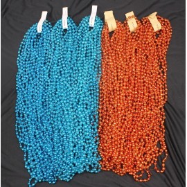 Unbranded Mardi Gras Beads 6 Dozen Turquoise Round & Orange Disco Throw Bead 72 Necklaces