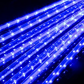 [通拓商品]led meteor shower string lights flashing lights gypsophila Christmas decoration lights outdoor patch waterproof meteor shower lights blue (U.S. standard) 30 cm 8 pieces set-patch
