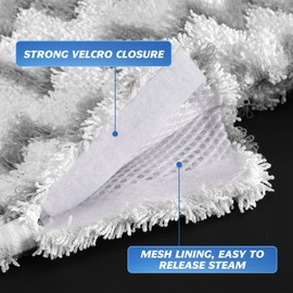 3 Pack Steam Mop Replacement Pads, Microfiber Steam Mop Pads with Scrub Strips, Compatible with Shark Steam Pocket Mop S3500 Series (S3501, S3601, S3901), Washable Pads for Sealed Hard Floors