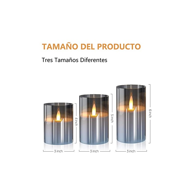 3pcsVelas decorativas,Velas Eléctricas Sin Llamas,Velas led,velas electricas,Velas de pilas con
