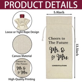 AWSICE Engagement Wine Bottle Bag - Wedding Shower Gifts Wine Bag - Cheers to The Future - Mr and Mrs Marriage Gifts for Your Lover - Wedding Planning & Bridal Shower Decorations-A01