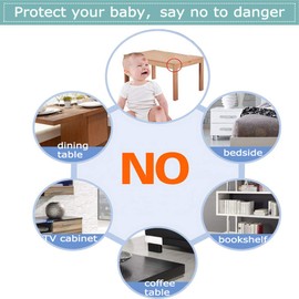 Safety Corner Protectors Guards, 8Pcs Baby Proofing Safety Corner Clear Furniture Table Corner Protection, Kids Soft Table Corner Protectors for Child for Furniture Against Sharp Corners