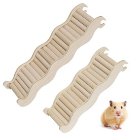 MIPIACE 2 Pezzi Scaletta per Criceti 26x7.6cm et 21x7.6cm Scale Di Arrampicata Per Criceti Wooden Hamster Climbing Ladder Ponte per Criceti Scala da Arrampicata per Animali Piccoli Gerbillo Porcellino
