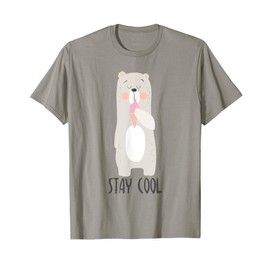 Stay Cool Polar Bear Eating Ice Cream T-Shirt T-Shirt for Men Women Girls Kids