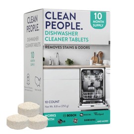 Clean People Dishwasher Cleaner - Eco Friendly Dishwasher Cleaner Tablets for Removing Limescale, Mineral Buildup, Grease & Odors - 10 Count