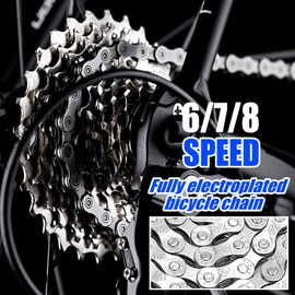 Bicycle Chain, Bicycle Chain with 1/2 x 3/32 Inch 116 Links, Chain Breaker, Bicycle Chain Pliers and 6 Pairs Chain Lock, for 6 7 8 Speed Chain Road Bike Mountain Bike
