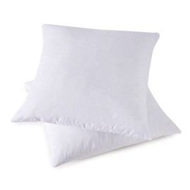 HOMESJUN Throw Pillow Inserts, Set of 2 Down Feather Pillows Inserts Bed and Couch Pillows Cotton Cover, 22x22 Inches