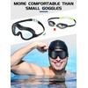 Dunzy 6 Pieces Adult Swim Goggles Silicone Cap Sets, Including
