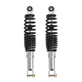 Minho Motorcycle Dual Rear Shock Absorbers with Adjustable Spring Preload in Heavy Iron Material Compatible with Chinese GY6 Scooter Mopeds Taotao Tank Jonway Roketa,290MM Length,10MM Mounting Hole