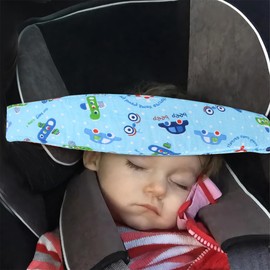 JNNJ Pack of 2 Head Holder, Child Seat, Children's Headband, Car Sleeping, Pram, Car Seat, Sleeping Toddler, Adjustable Child Seat Headrest (Blue Car)
