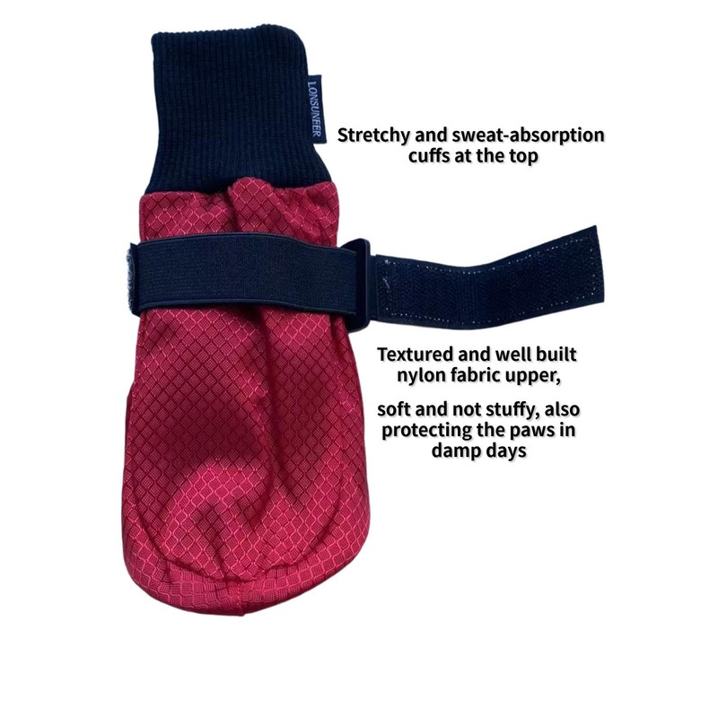 LONSUNEER Winter Paw Protector Dog Boots for Large Dogs, Waterproof