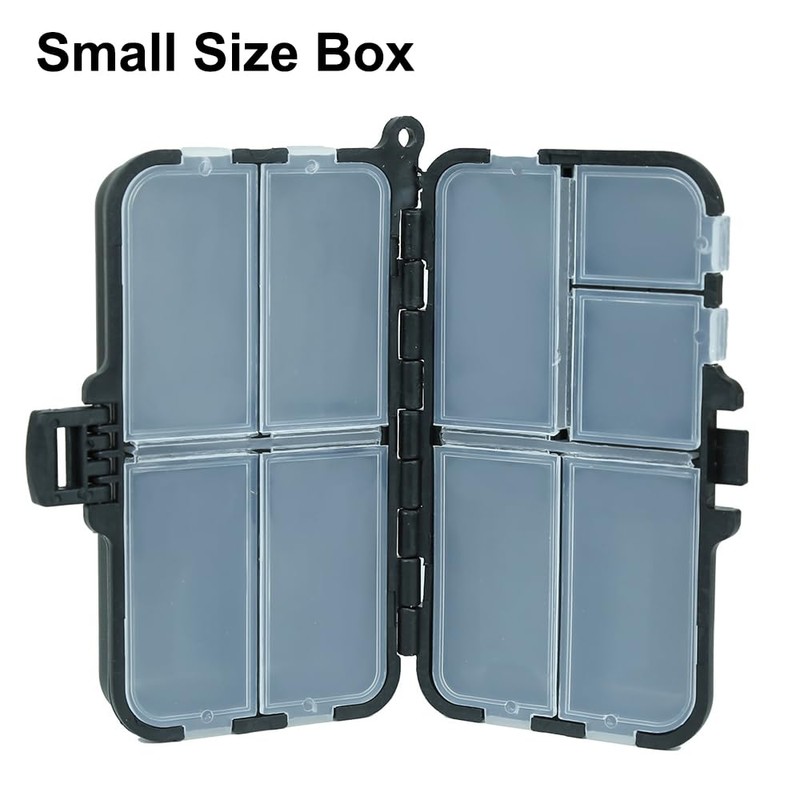 Small, Compact Fishing Tackle Box: Hooks, Lures, Baits Storage Container,
