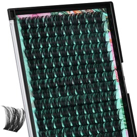 Lash Clusters Wet Look 140Pcs Fluffy Eyelash Cluster Ultra-Thin Lash Band Eyelashes Extensions Spiky Anime Wide Span Lashes(Sunflower,C-18mm)