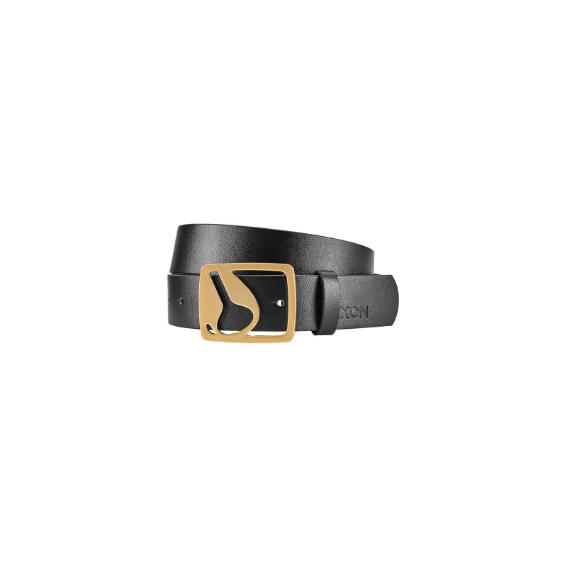 NIXON Icon Cut Out Vegan Belt - Black/Gold - Large