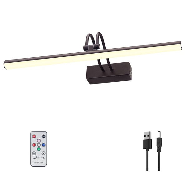 RAIFOOLLY Picture Light, 16in Battery Picture Lights for Paintings,Metal Display