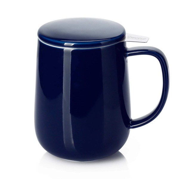 Sweese 20oz Porcelain Teacup with Infuser and Lid, Large Tea
