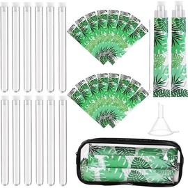 39 Pcs Tampon Tube Flasks Set for Women Includes 12 Reusable Plastic Flasks for Girls, 24 Self Adhesive Wrappers, 1 Funnel,1 Clear Box, Flasks for Cruise Event, Concert, Outdoor Sports - Color: White