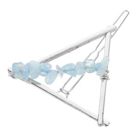 Baluue Natural Crystal Triangle Hair Clip with Geometric Design Minimalist Hair Accessory for Women Handmade with Stones for Everyday and Bridal Hairstyles